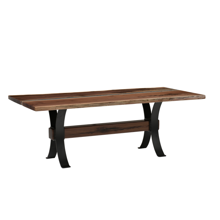 QW Amish Vermillion River Epoxy Dining Table