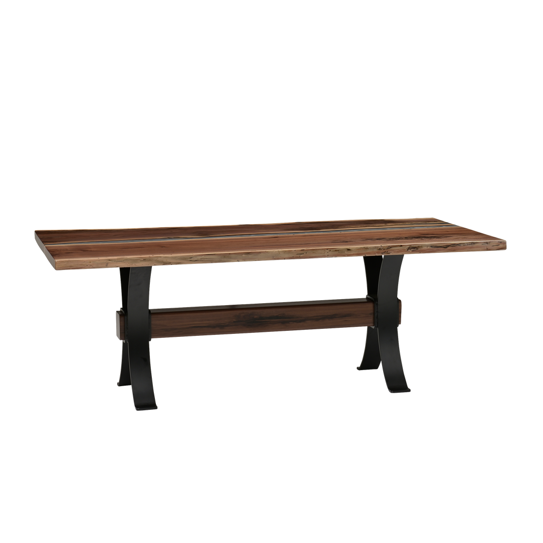 QW Amish Vermillion River Epoxy Dining Table