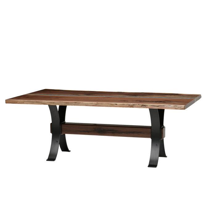 QW Amish Vermillion River Epoxy Dining Table