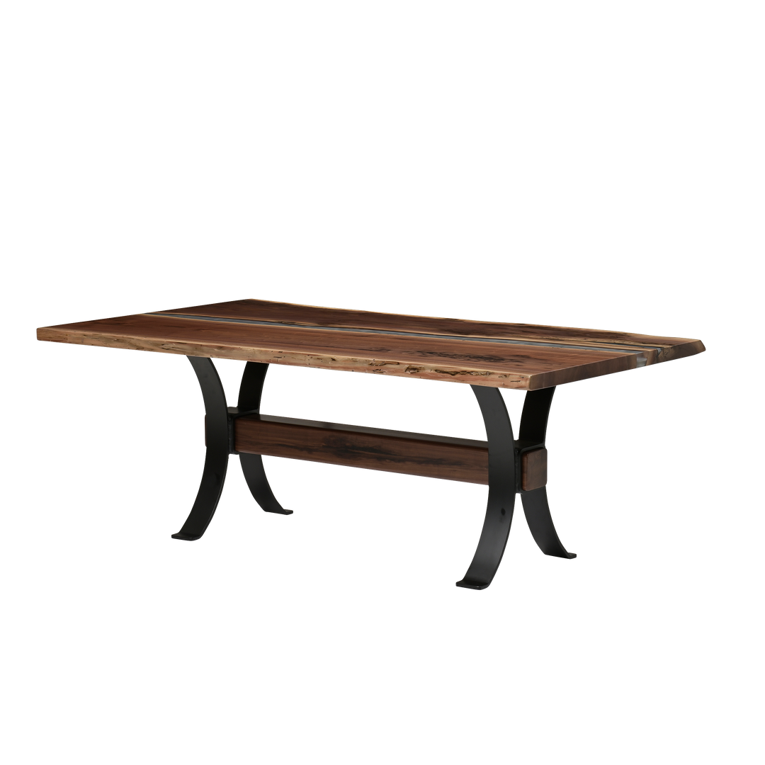 QW Amish Vermillion River Epoxy Dining Table