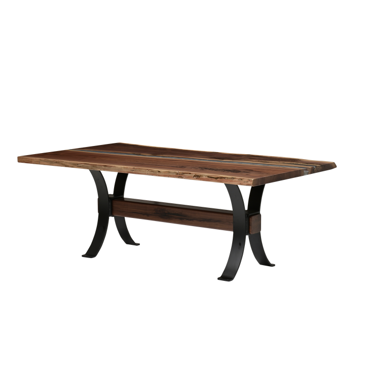 QW Amish Vermillion River Epoxy Dining Table