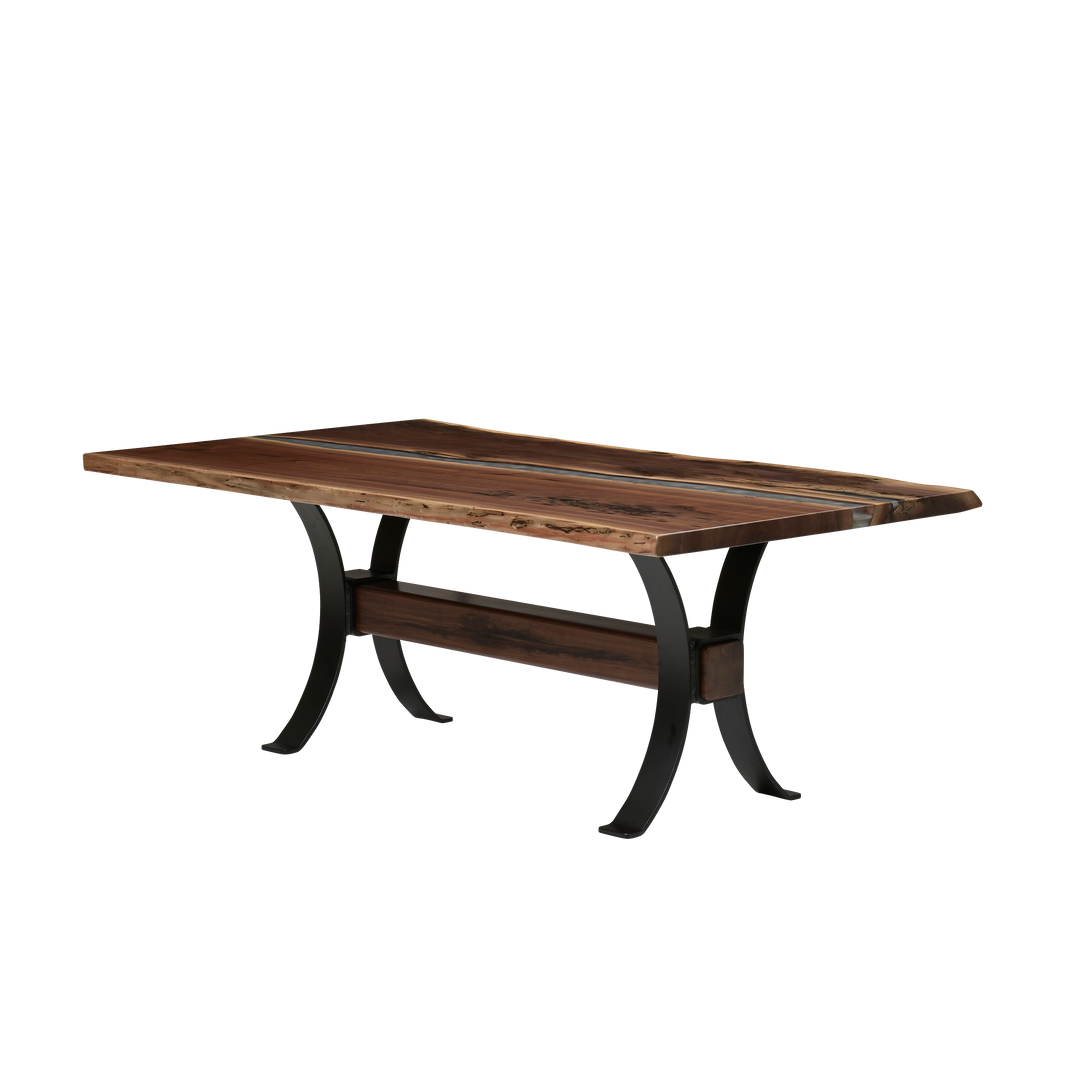 QW Amish Vermillion River Epoxy Dining Table