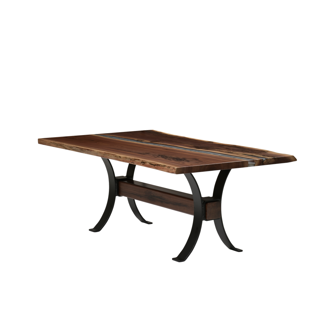 QW Amish Vermillion River Epoxy Dining Table