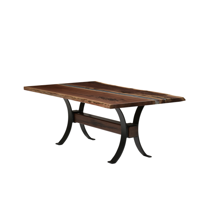 QW Amish Vermillion River Epoxy Dining Table