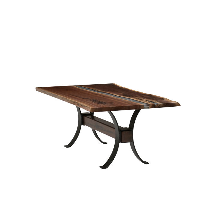 QW Amish Vermillion River Epoxy Dining Table