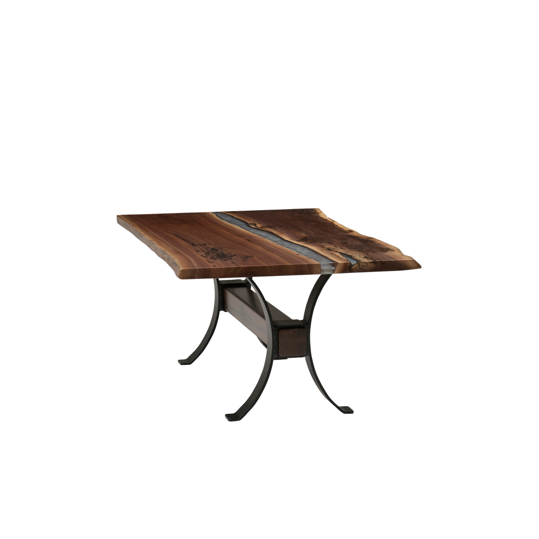 QW Amish Vermillion River Epoxy Dining Table