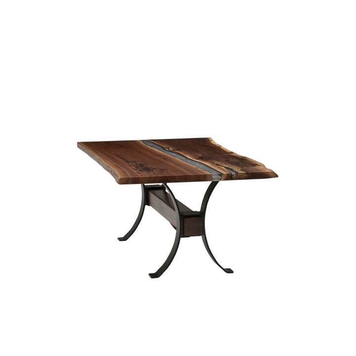 QW Amish Vermillion River Epoxy Dining Table