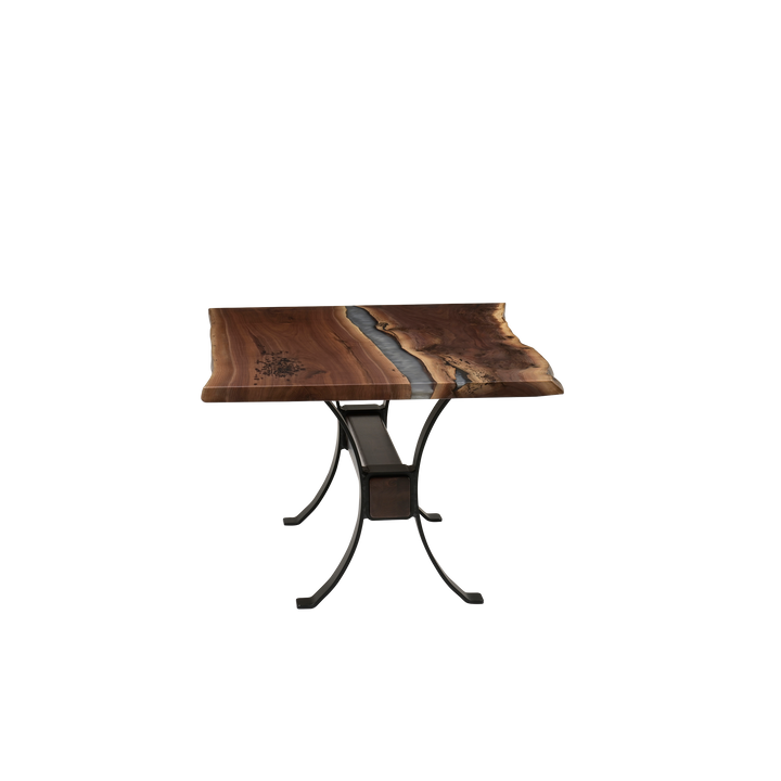 QW Amish Vermillion River Epoxy Dining Table