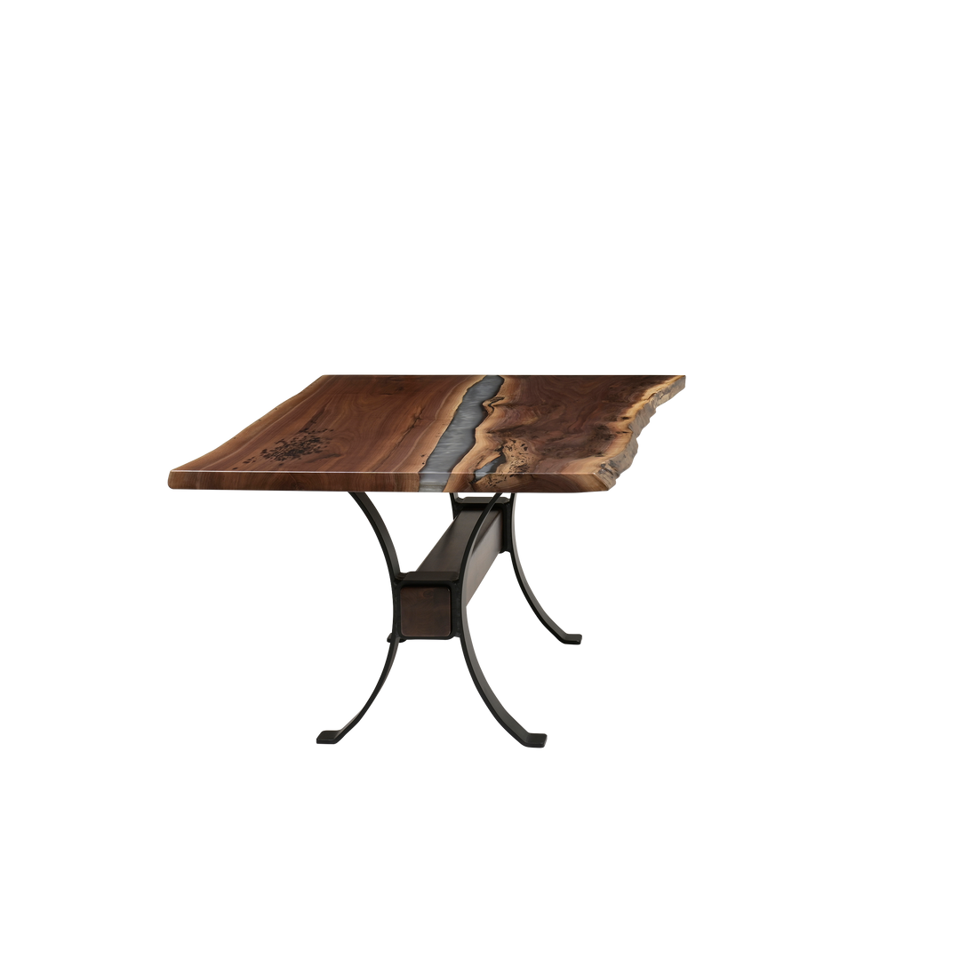 QW Amish Vermillion River Epoxy Dining Table