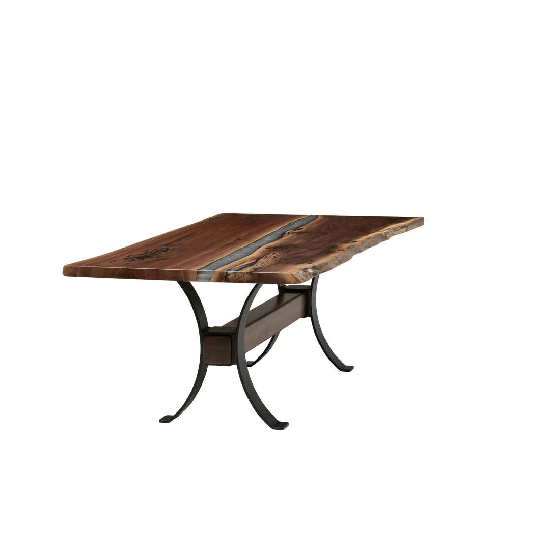 QW Amish Vermillion River Epoxy Dining Table