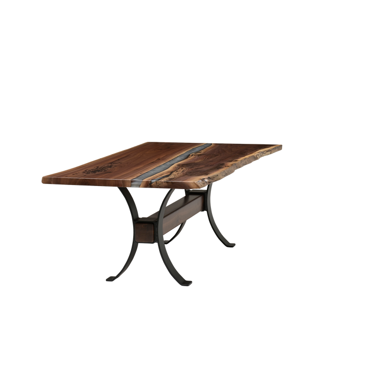 QW Amish Vermillion River Epoxy Dining Table