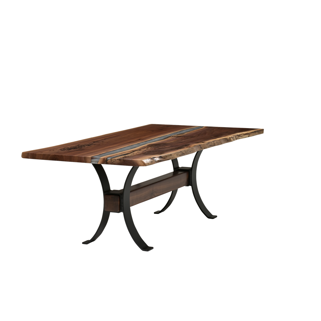 QW Amish Vermillion River Epoxy Dining Table