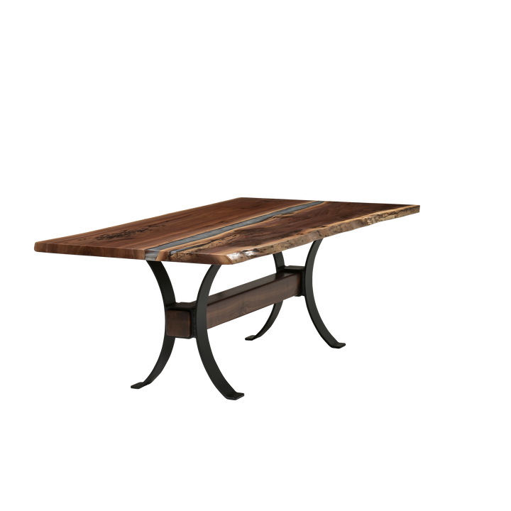 QW Amish Vermillion River Epoxy Dining Table