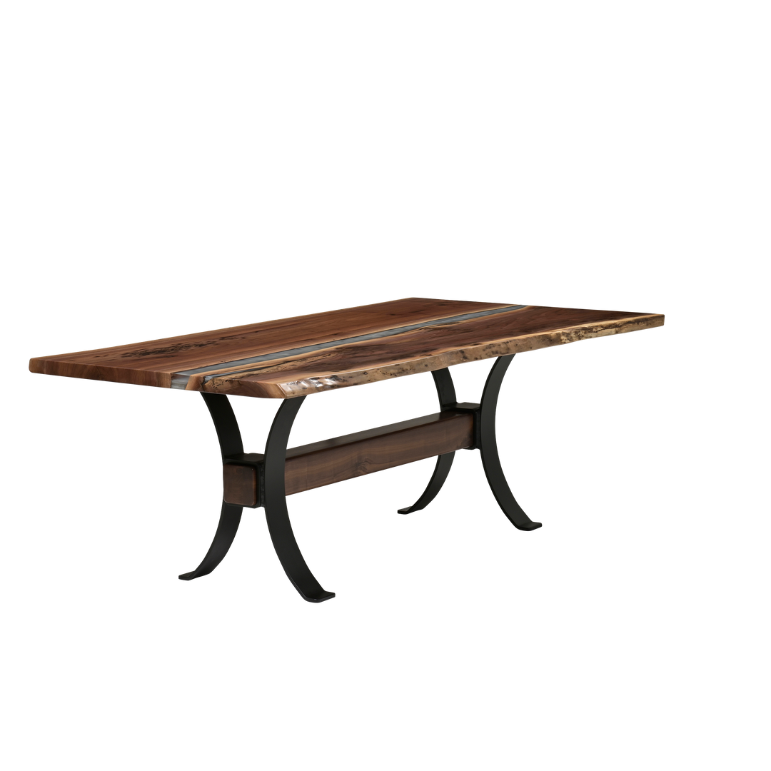 QW Amish Vermillion River Epoxy Dining Table