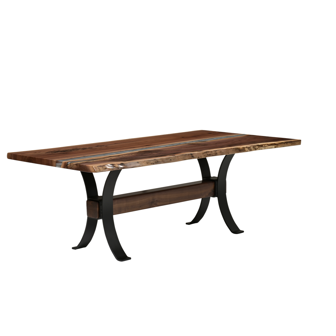 QW Amish Vermillion River Epoxy Dining Table