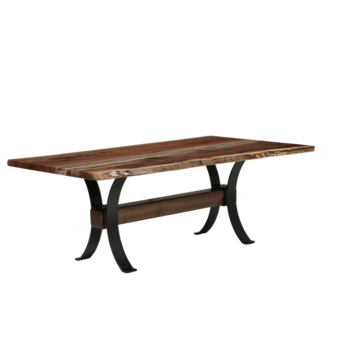 QW Amish Vermillion River Epoxy Dining Table