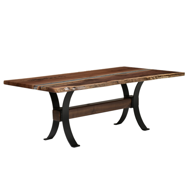 QW Amish Vermillion River Epoxy Dining Table