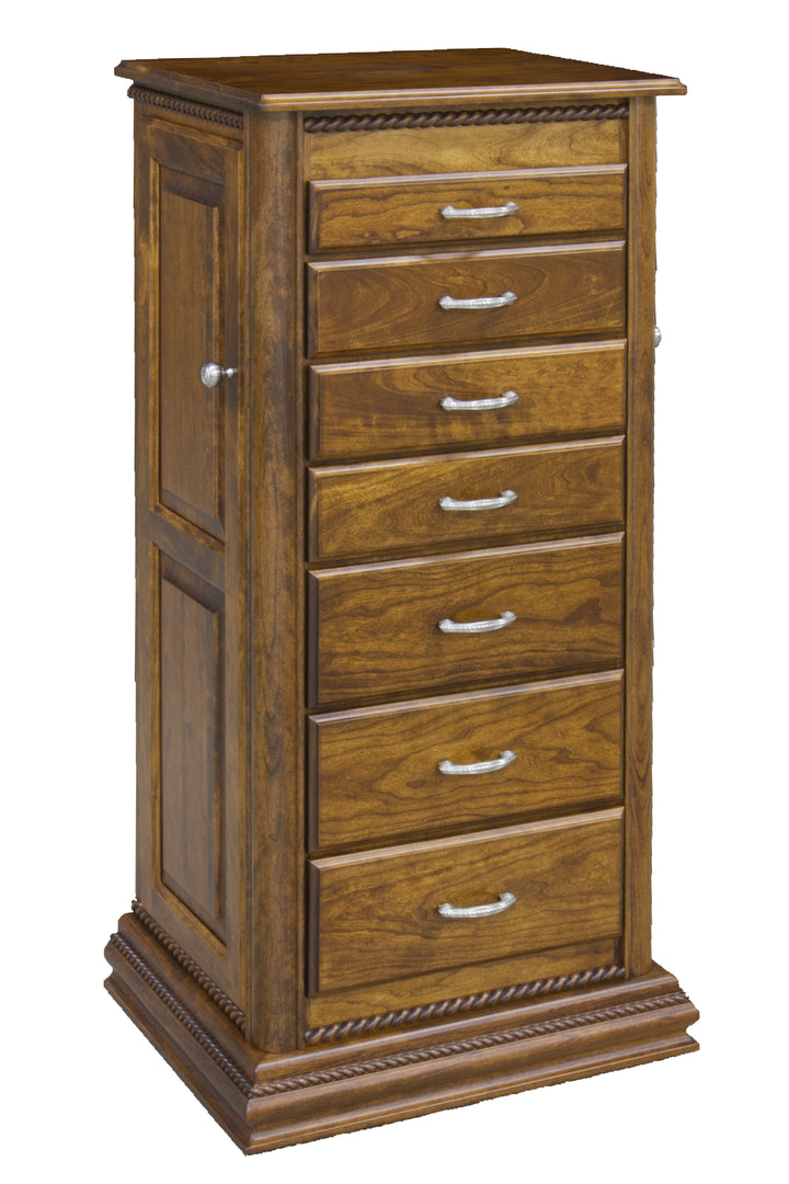 QW Amish Rope Twist Jewelry Armoire