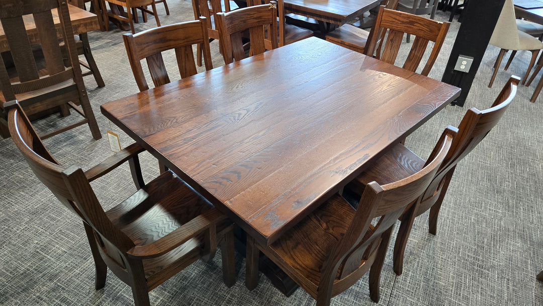 Clearance McKee 42x60 Solid top + 4 Side Chair + 2 Arm Chair Set
