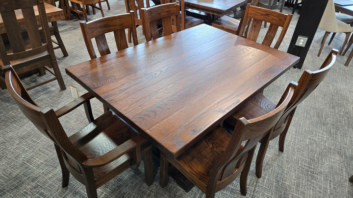 Clearance McKee 42x60 Solid top + 4 Side Chair + 2 Arm Chair Set