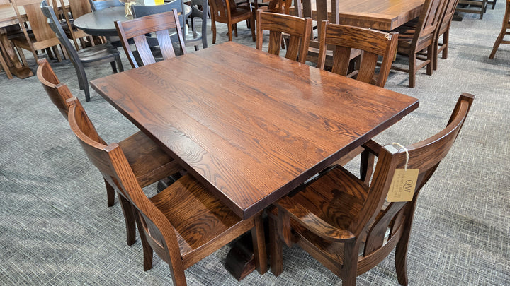 Clearance McKee 42x60 Solid top + 4 Side Chair + 2 Arm Chair Set