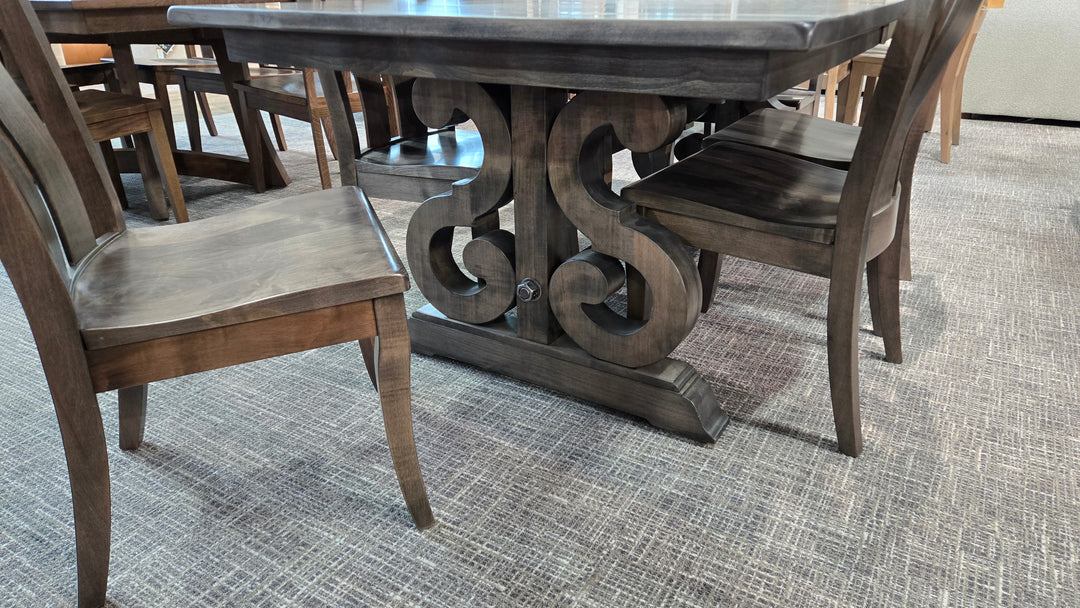 Overstock Rough Sawn Eagle 44x72 w/2-12"L + 6 Collin Side Chair Set