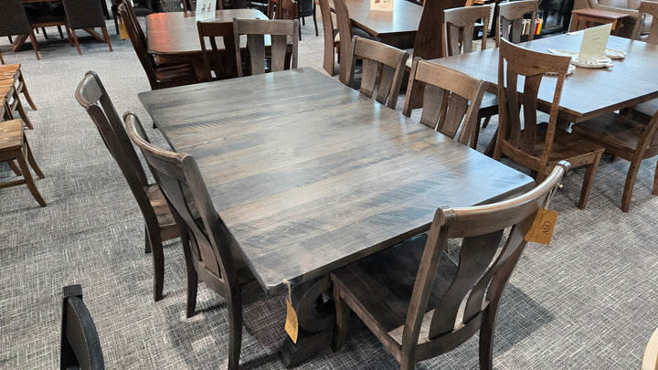 Overstock Rough Sawn Eagle 44x72 w/2-12"L + 6 Collin Side Chair Set