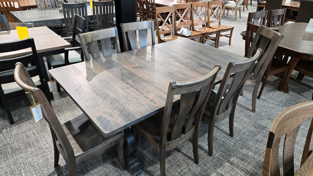 Overstock Rough Sawn Eagle 44x72 w/2-12"L + 6 Collin Side Chair Set