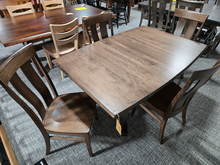 Clearance Carlisle 42x60 w/4-12"L Double Ped Table + 4 Side Chairs
