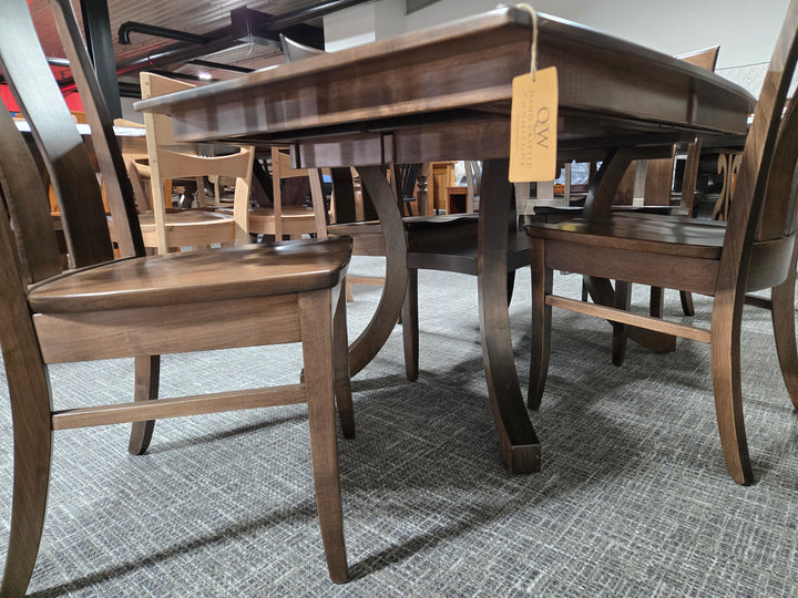 Clearance Carlisle 42x60 w/4-12"L Double Ped Table + 4 Side Chairs