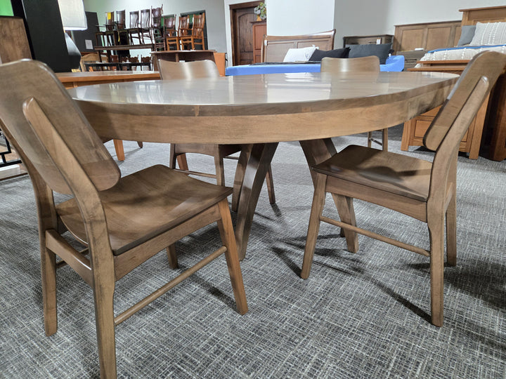 Clearance Cynergy 48x48 w/2-12"L Table + 4 Side Chairs