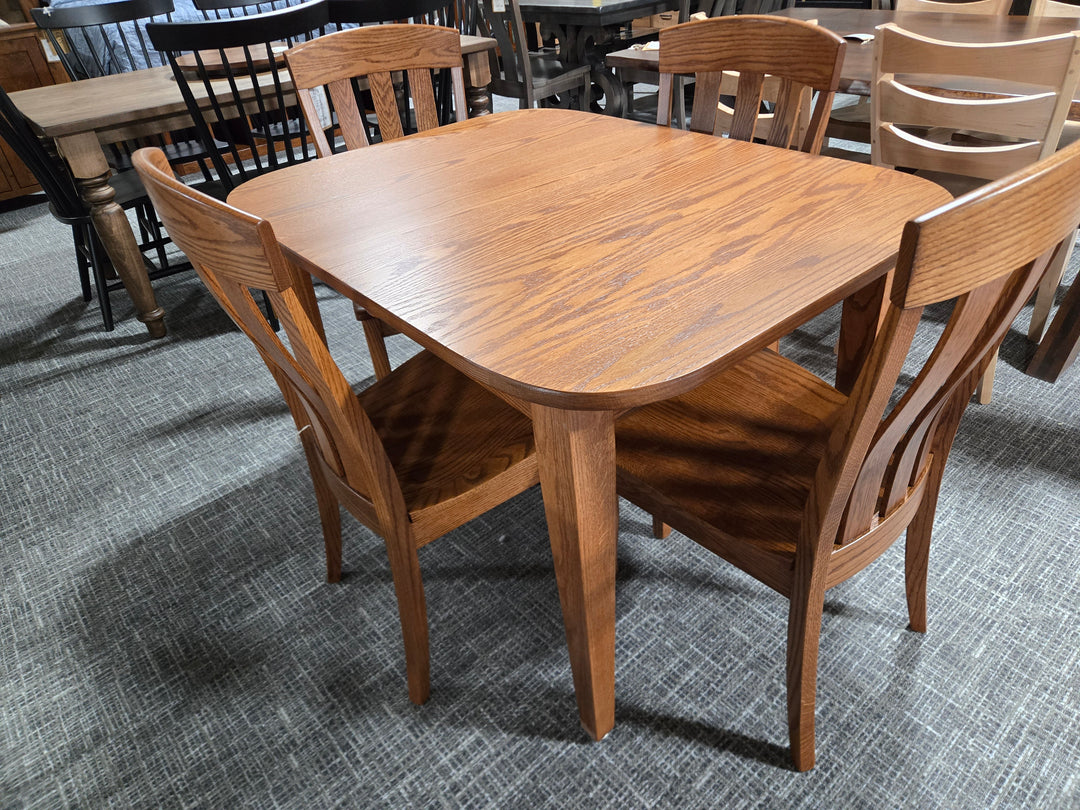 Clearance Shaker Leg Table 36x48 w/4-12"L + 4 Side Chairs