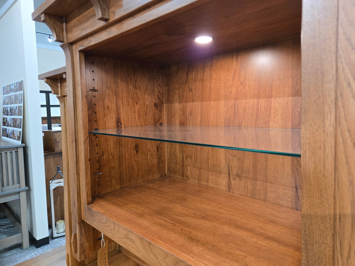 Clearance Manitoba L Shape Desk with Hutch + Leather Upholstered Desk Chair