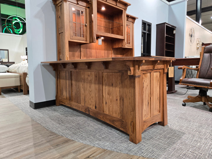 Clearance Manitoba L Shape Desk with Hutch + Leather Upholstered Desk Chair