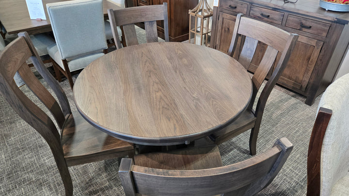 Clearance Franklin Single 42" Round Solid Top and 4 Urbana Side Chairs