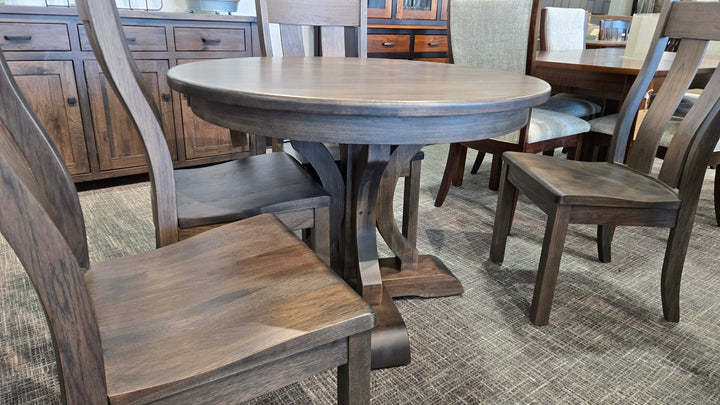 Clearance Franklin Single 42" Round Solid Top and 4 Urbana Side Chairs