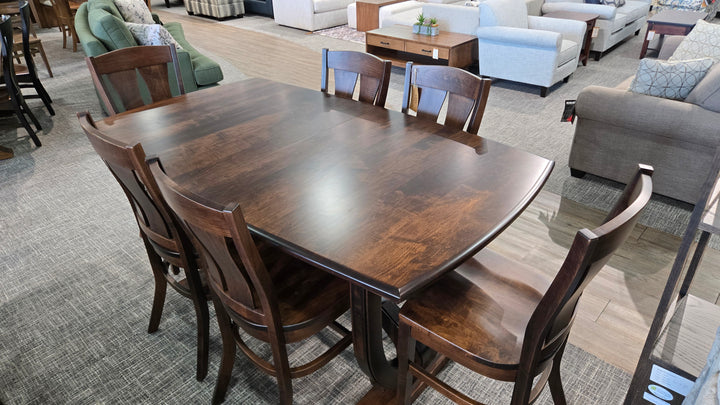 Clearance Hamilton 42x72x36"H w/2-12"Lvs and 6 Omaha 24" Side barchairs