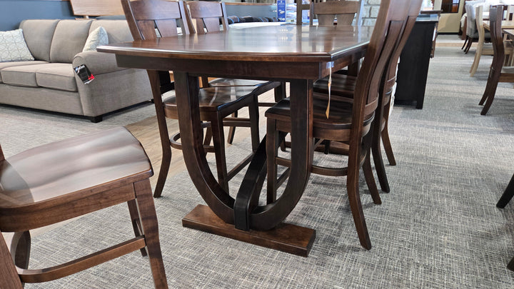 Clearance Hamilton 42x72x36"H w/2-12"Lvs and 6 Omaha 24" Side barchairs