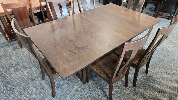 Clearance Belmont 44x72 w/2-12"Lvs and 6 Belmont Side Chairs