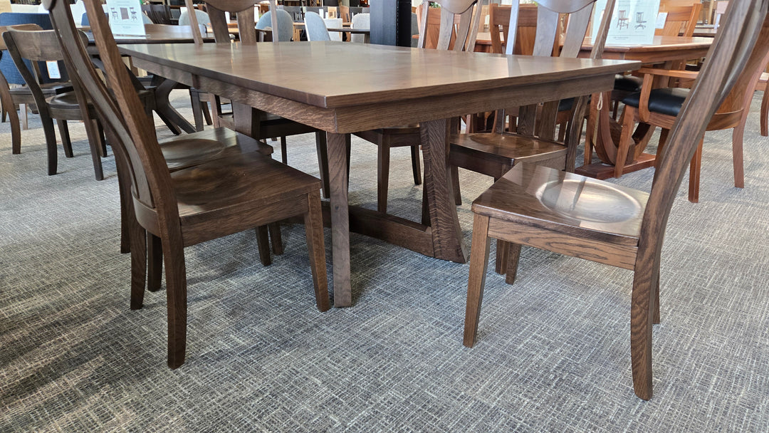 Clearance Belmont 44x72 w/2-12"Lvs and 6 Belmont Side Chairs