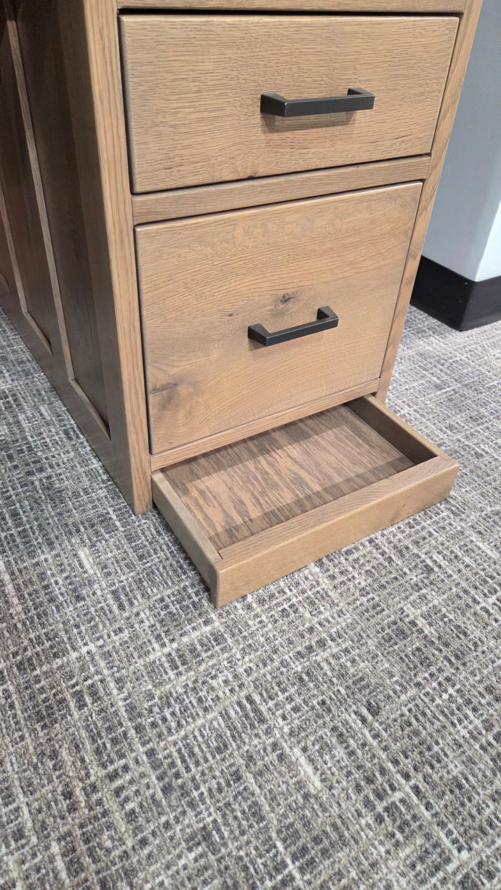 Clearance 56" Roll Top Desk with Barn Door Hutch