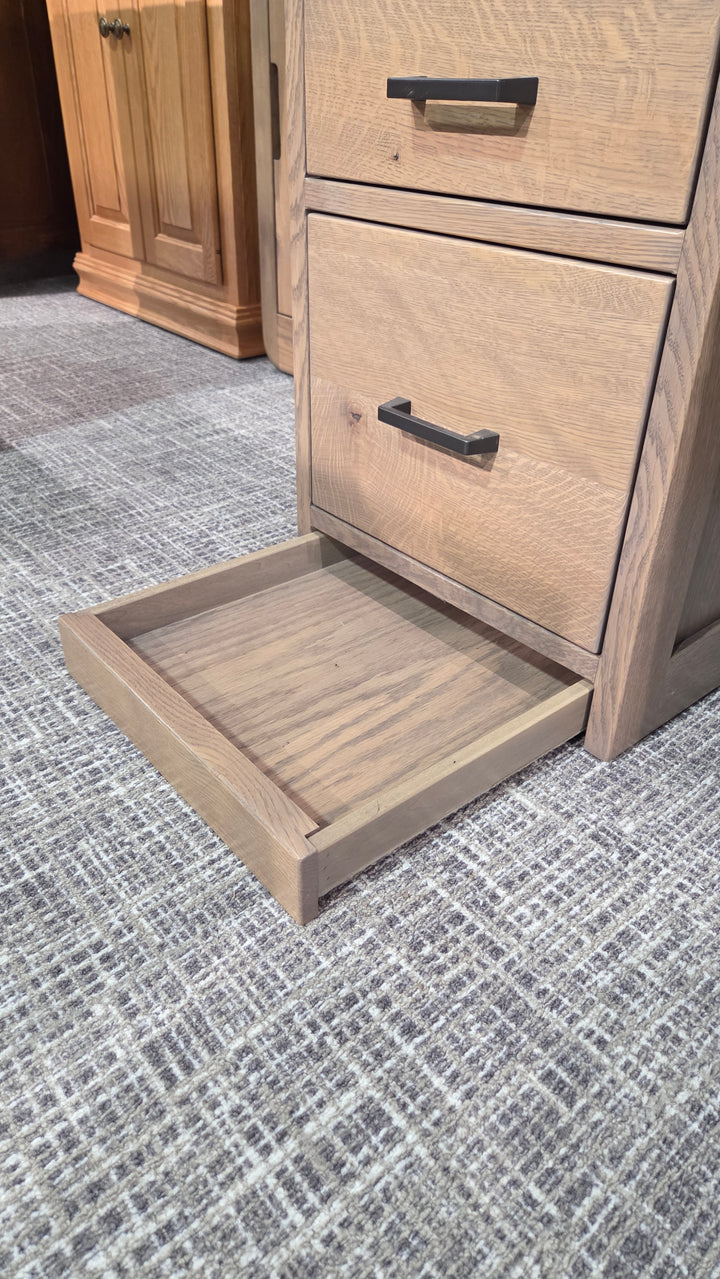 Clearance 56" Roll Top Desk with Barn Door Hutch