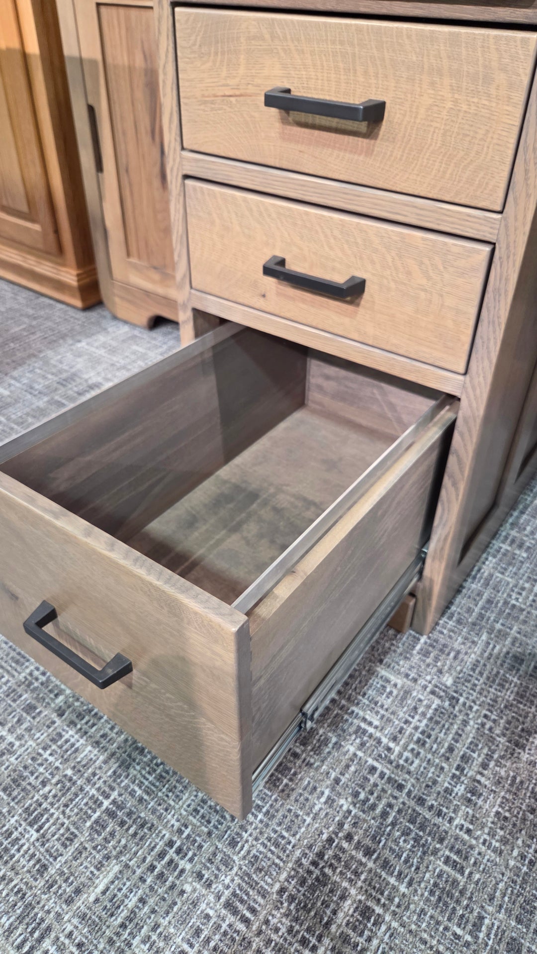 Clearance 56" Roll Top Desk with Barn Door Hutch