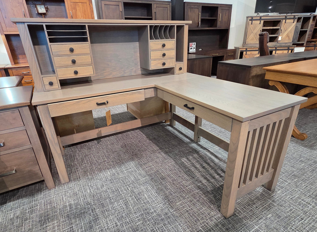Clearance JD Mission L Desk with Hutch