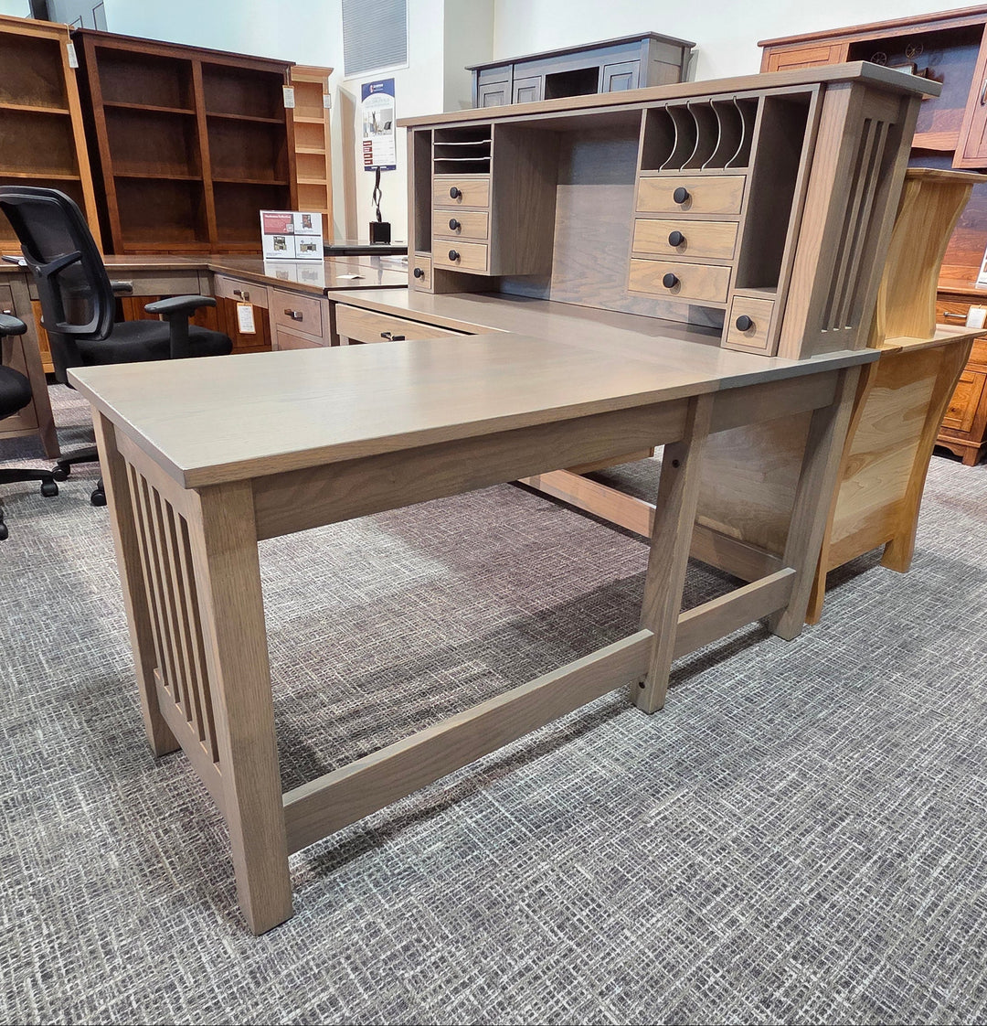 Clearance JD Mission L Desk with Hutch