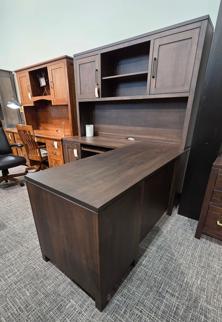Clearance Leon L Shape Desk & Hutch
