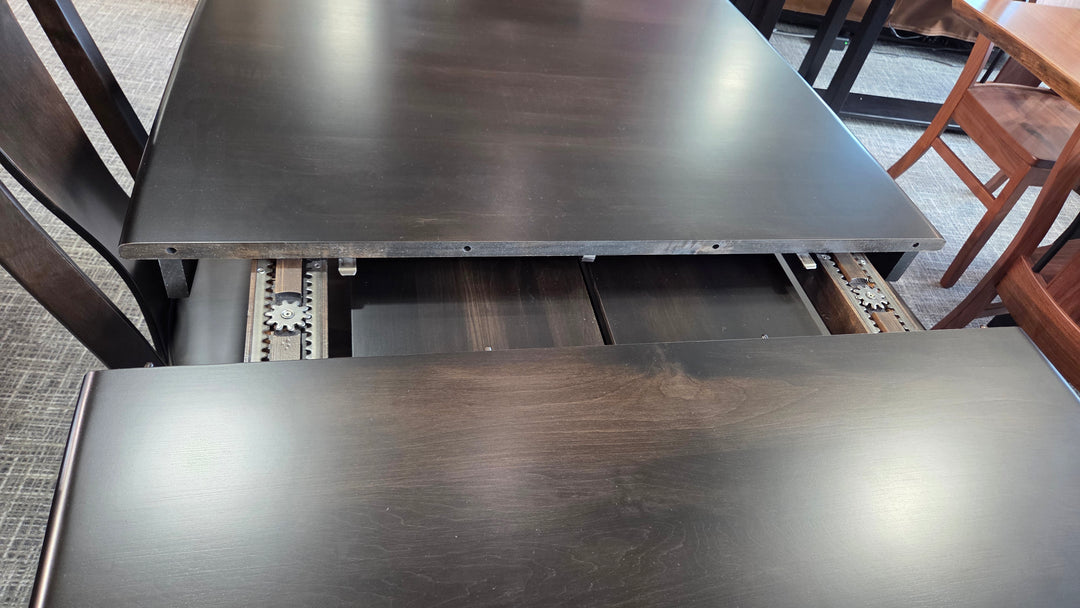 Clearance Houston 42x72 w/ 2-12" Leaves Table, Houston 72" Bench and 4 Lacoma Chairs