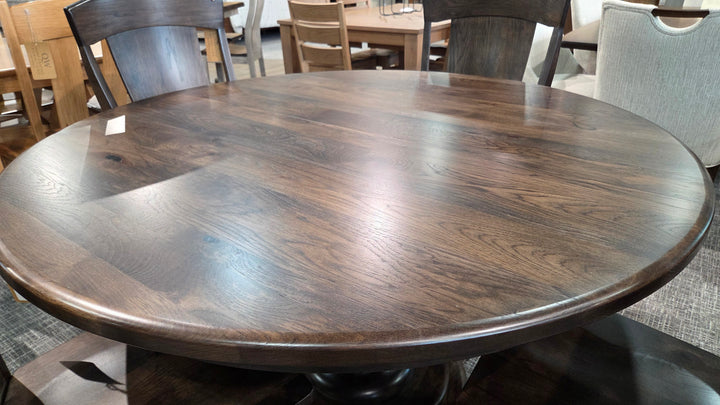 Clearance Burlington 54" Round w/ 1-12" Leaf Rustic Hickory Table and 4 Bailey Chairs