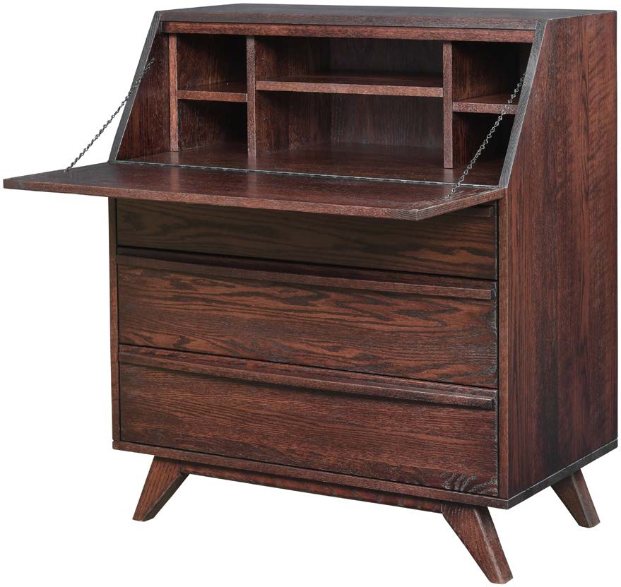 QW Amish 2030-B Mid Century Secretary Desk - Thumbnail 2