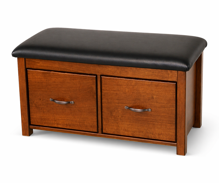 2 Drawer Bench w/ Upholstered Seat